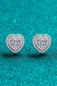 Heart-Shaped Moissanite Stud Earrings
