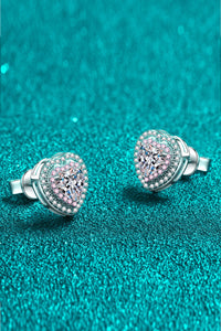 Heart-Shaped Moissanite Stud Earrings