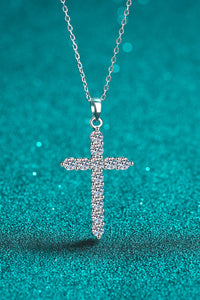 Sterling Silver Moissanite Cross Necklace