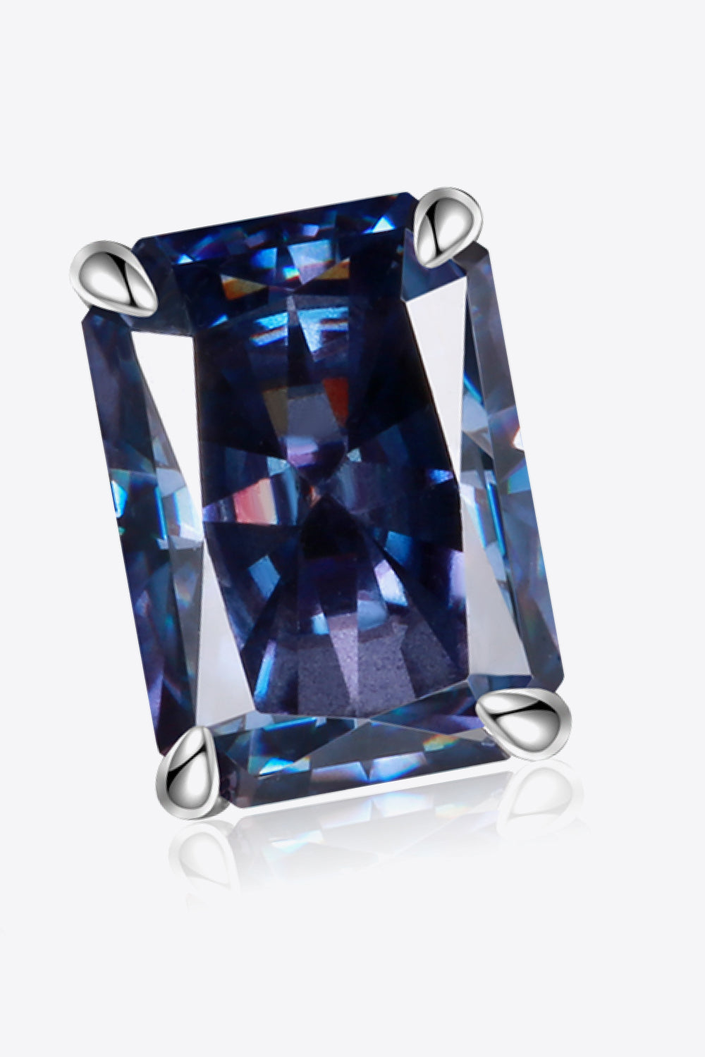 2 Carat Rectangle Moissanite Studs
