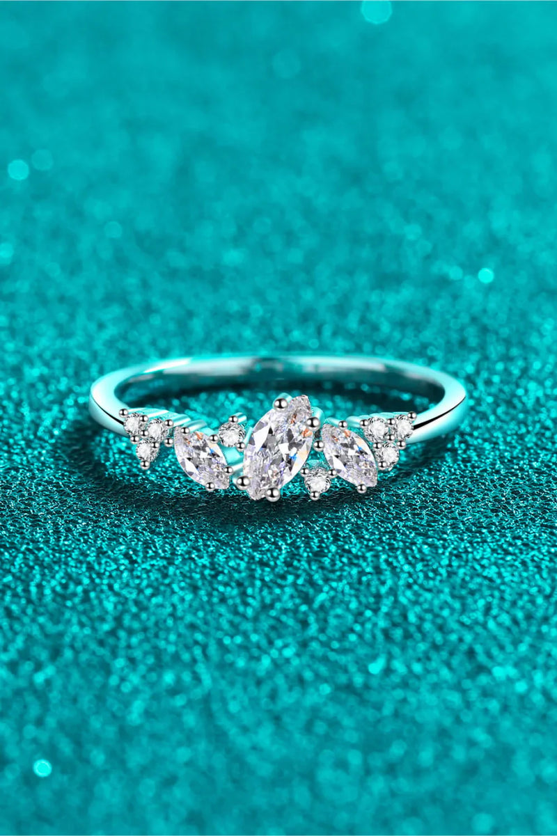 Affordable moissanite plated ring with round cut stone