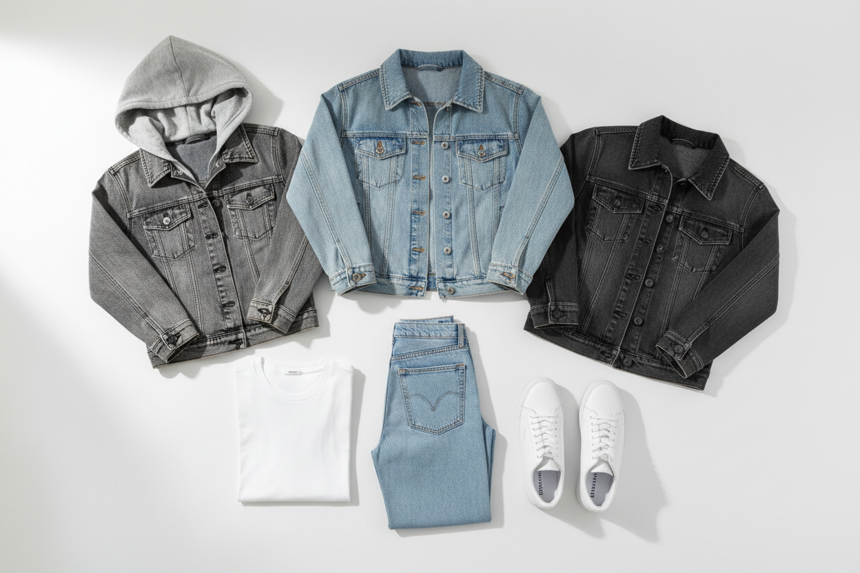 Women's dropped shoulder denim jackets — hooded, collared and classic styles at Jerry's Apparel