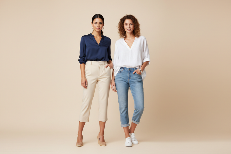 High-waisted capri pants vs regular capris style comparison — women's fashion guide