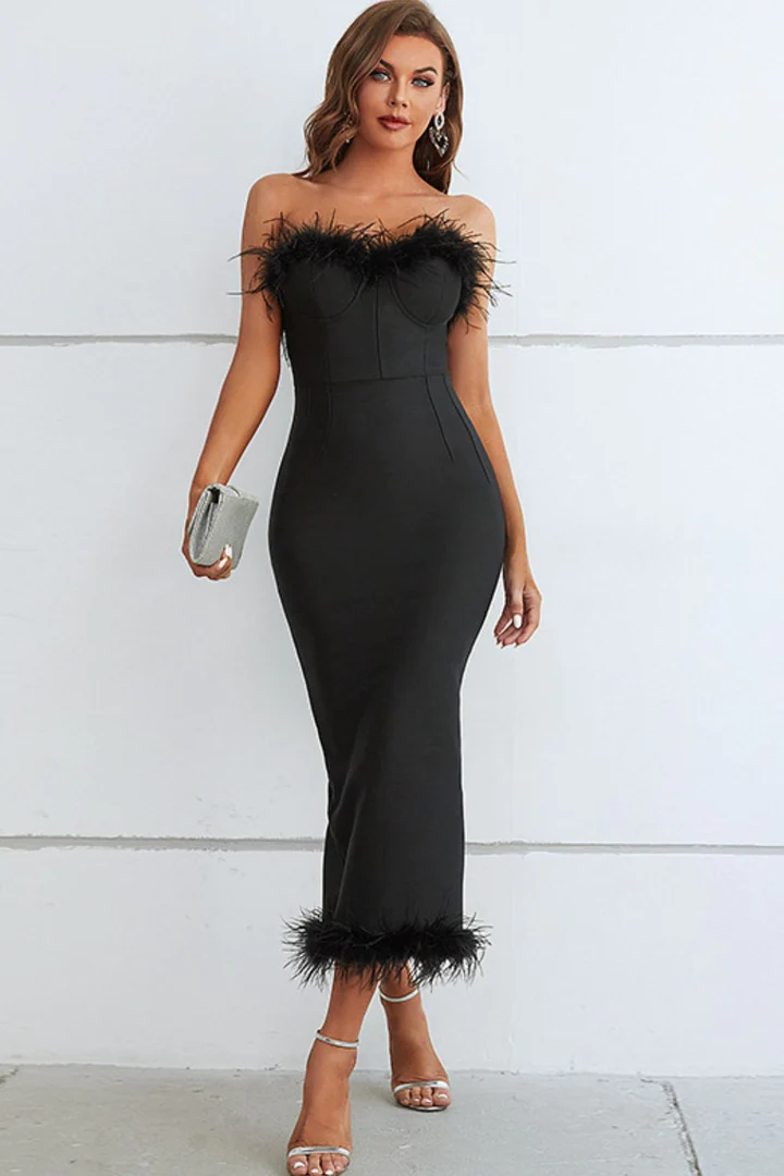 Elegant cocktail dress for a formal evening wedding