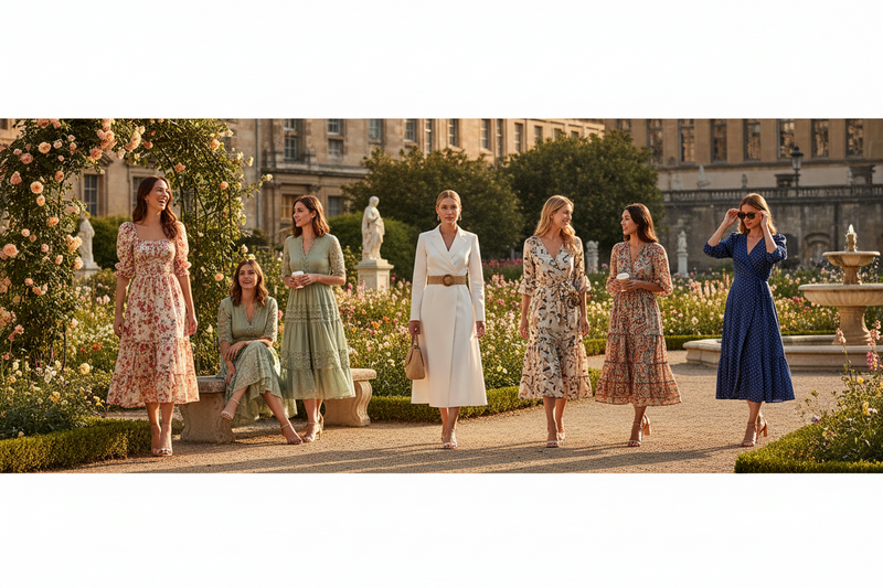 Stylish women wearing elegant midi dresses — shop midi dresses for women at Jerry's Apparel