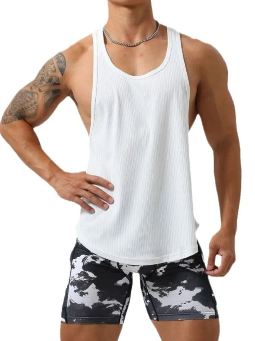 Men's Plus Size Round Neck Wide Strap Tank