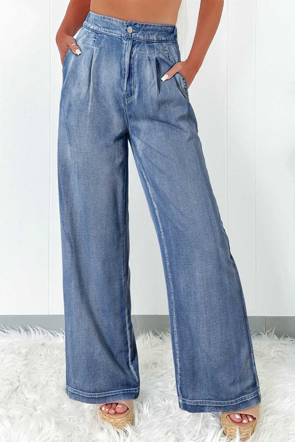High-Waisted Wide-Leg Jeans 100100379791019 65 Seasonal Fashion Collections Jerry's Apparel 