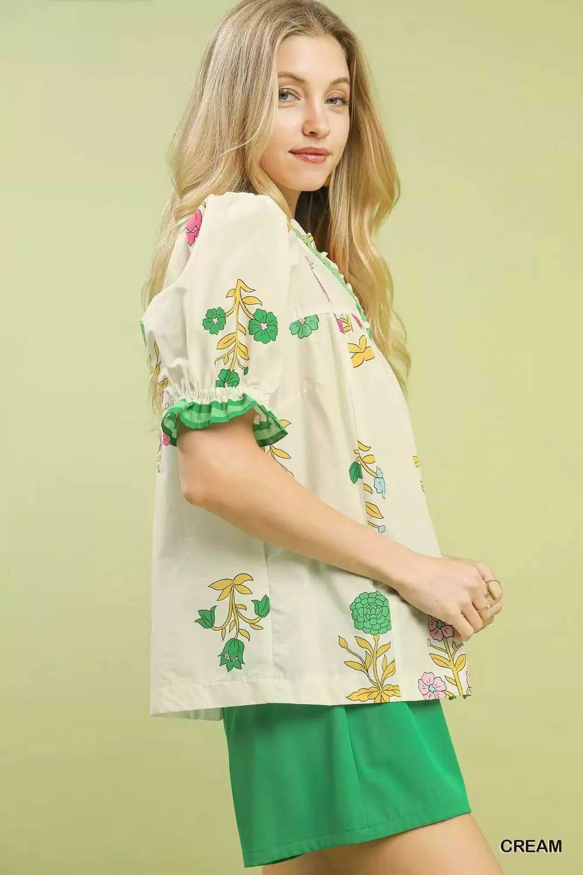 Umgee Petal Parade Print Button-Down Blouse 100100600381695 49 Affordable Fashion Under $100 Jerry's Apparel 