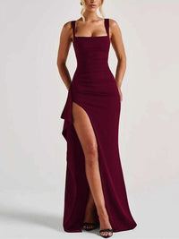 Ruched High-Slit Maxi Dress 100100883675140 30 Seasonal Fashion Collections Jerry's Apparel 