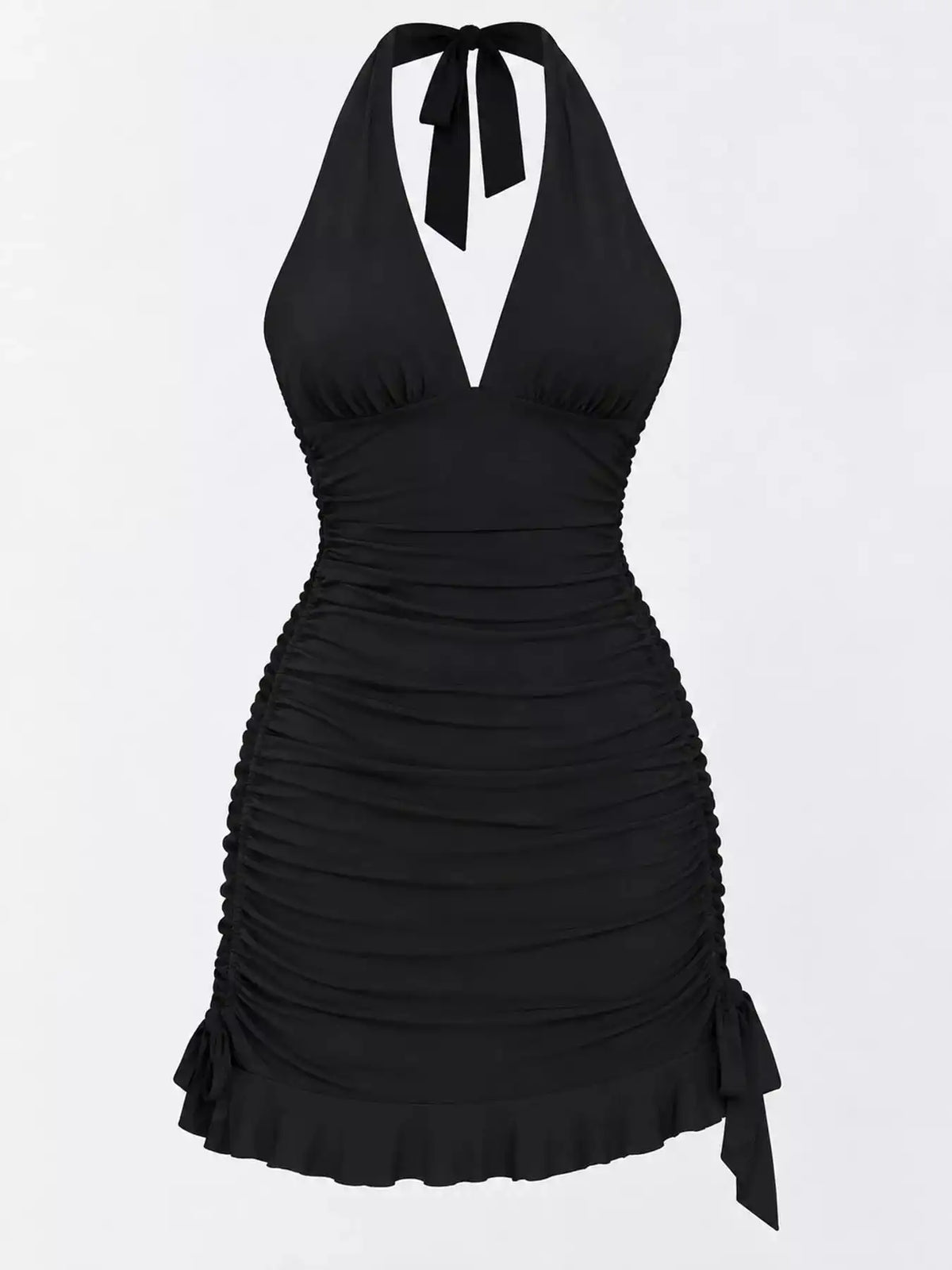 Ruched Halter Neck Bodycon Mini Dress 101001241020171 35 Gifts for Her Jerry's Apparel 