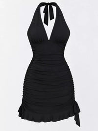 Ruched Halter Neck Bodycon Mini Dress 101001241020171 35 Gifts for Her Jerry's Apparel 