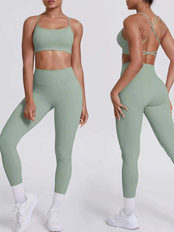 Criss-Cross Back Cami and Leggings Active Set 101006319091881 80 Affordable Fashion Under $100 Jerry's Apparel 
