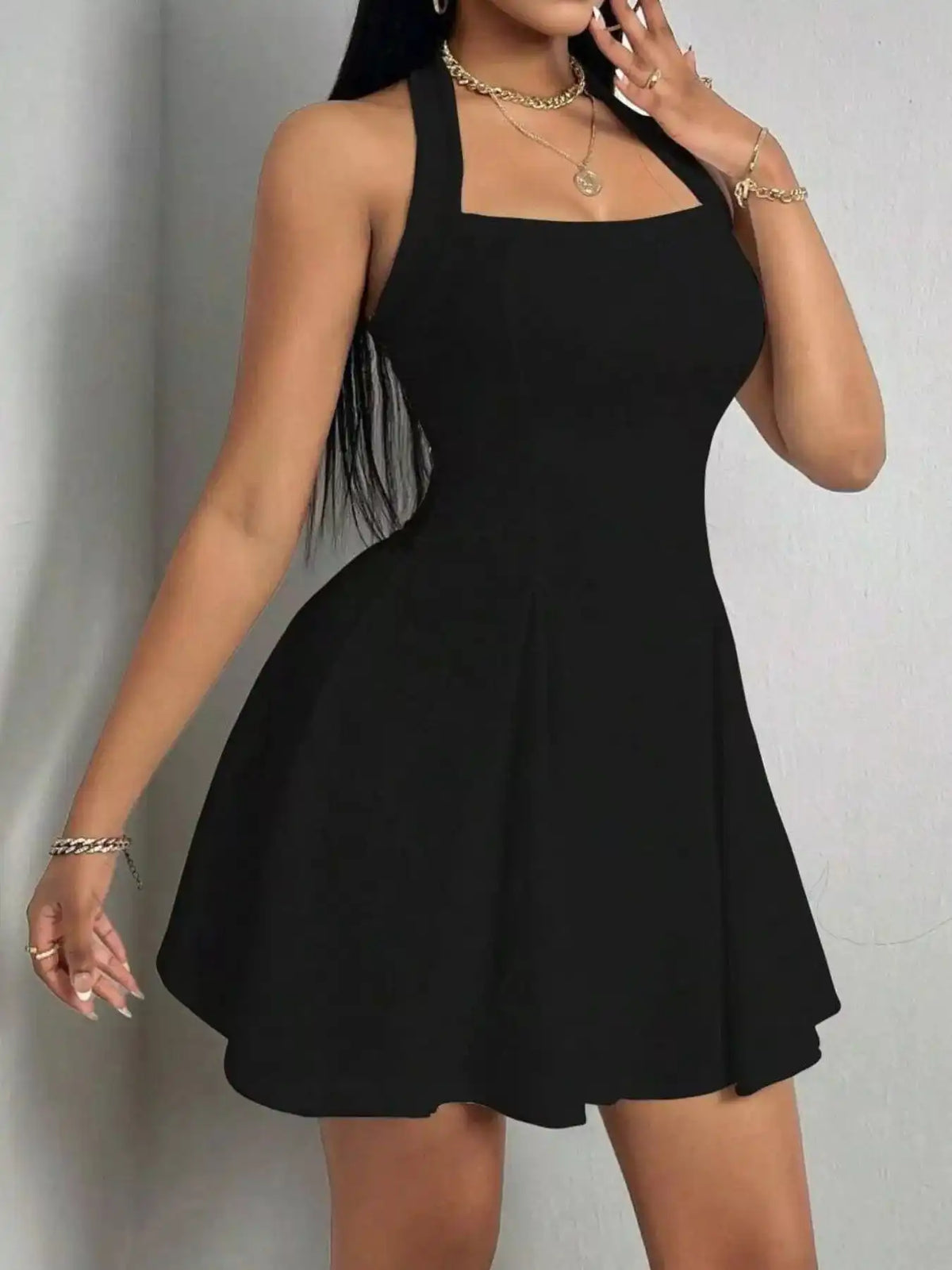 Halter Neck Sleeveless A-Line Mini Dress 101001141853231 35 Gifts for Her Jerry's Apparel 