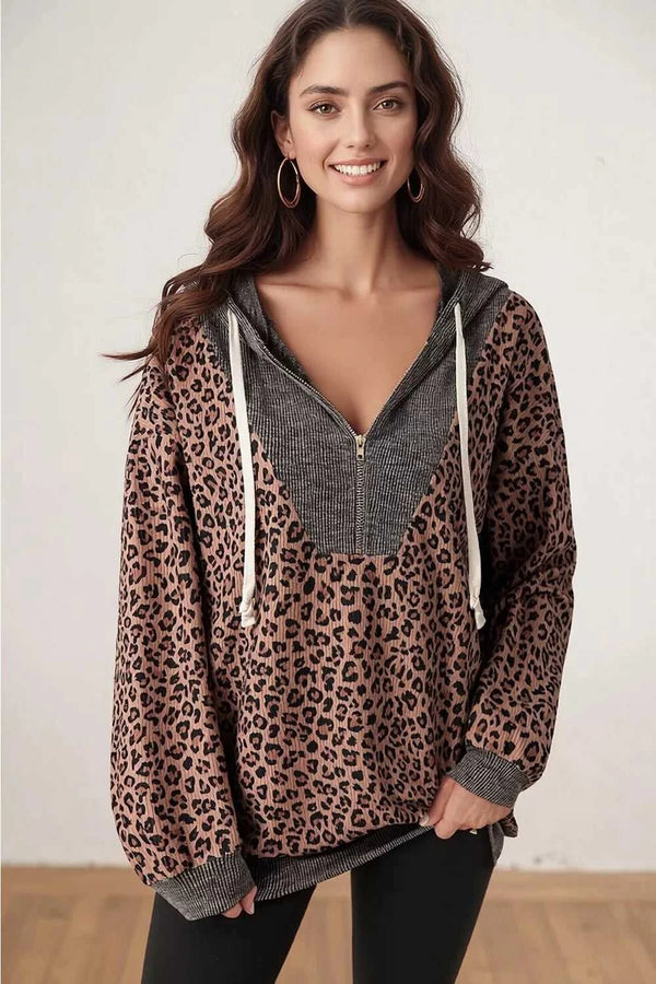 Leopard Print Quarter-Zip Hoodie 101001143781961 47 Affordable Fashion Under $100 Jerry's Apparel 