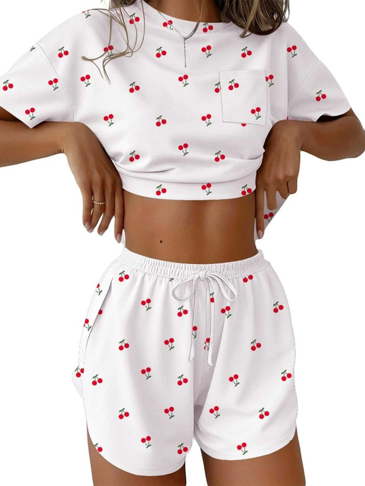 Printed Round Neck Tee and Shorts Set 100100695671655 31 Affordable Fashion Under $100 Jerry's Apparel 