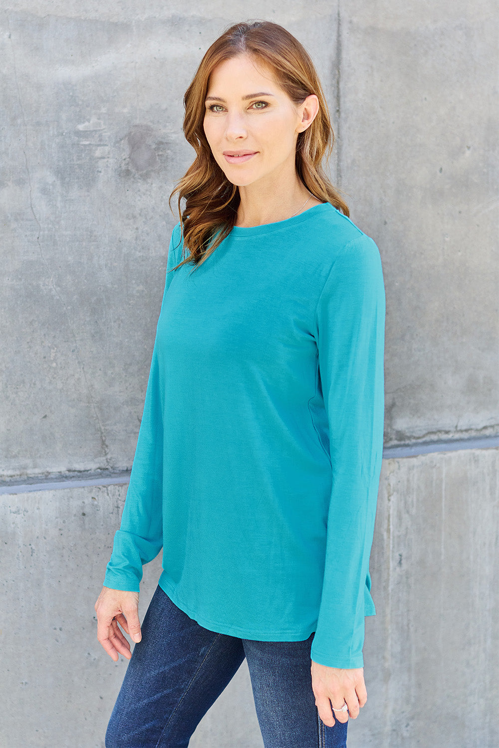 Full Size Round Neck Long Sleeve Top