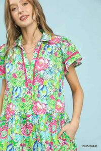 Umgee Bold Mixed Floral Tiered Midi Dress 100100044911362 66 Affordable Fashion Under $100 Jerry's Apparel 