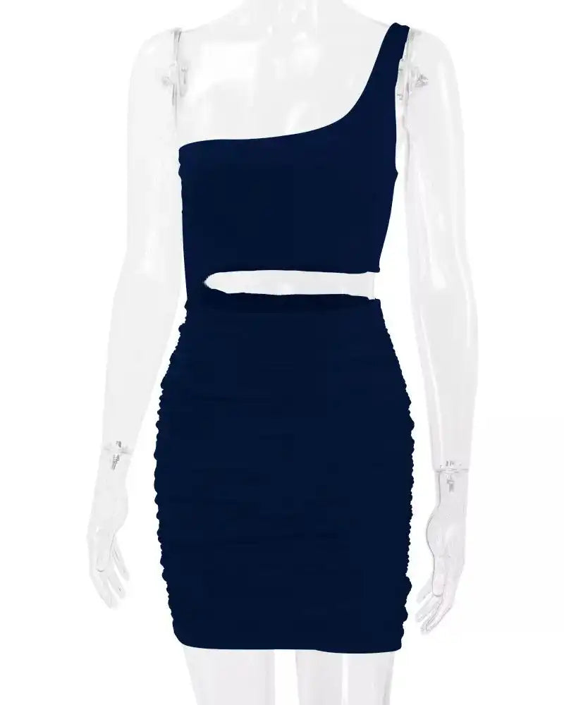 One-Shoulder Cutout Ruched Bodycon Mini Dress 101001098960768 27 Gifts for Her Jerry's Apparel 