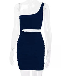 One-Shoulder Cutout Ruched Bodycon Mini Dress 101001098960768 27 Gifts for Her Jerry's Apparel 
