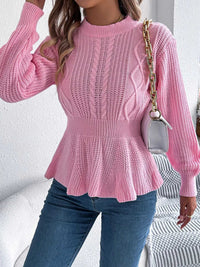 Cable Knit Peplum Sweater 101002224335272 37 Affordable Fashion Under $100 Jerry's Apparel 