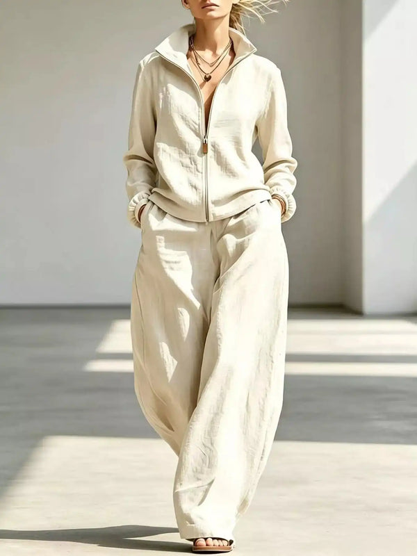 Full Size Zip-Up Jacket and Wide-Leg Pants Set Plus Size 101001541614338 62 Affordable Fashion Under $100 Jerry's Apparel 