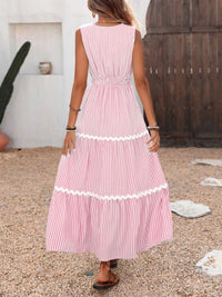 Striped Surplice Sleeveless Tiered Dress 100100621601868 42 Affordable Fashion Under $100 Jerry's Apparel 