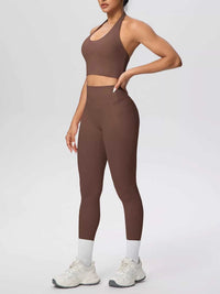 Halter Neck Crop Top and High-Waisted Leggings Active Set 101006684139191 85 Affordable Fashion Under $100 Jerry's Apparel 