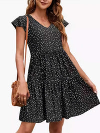 Polka Dot Ruffle Sleeve V-Neck Mini Dress 100100694461442 32 Affordable Fashion Under $100 Jerry's Apparel 