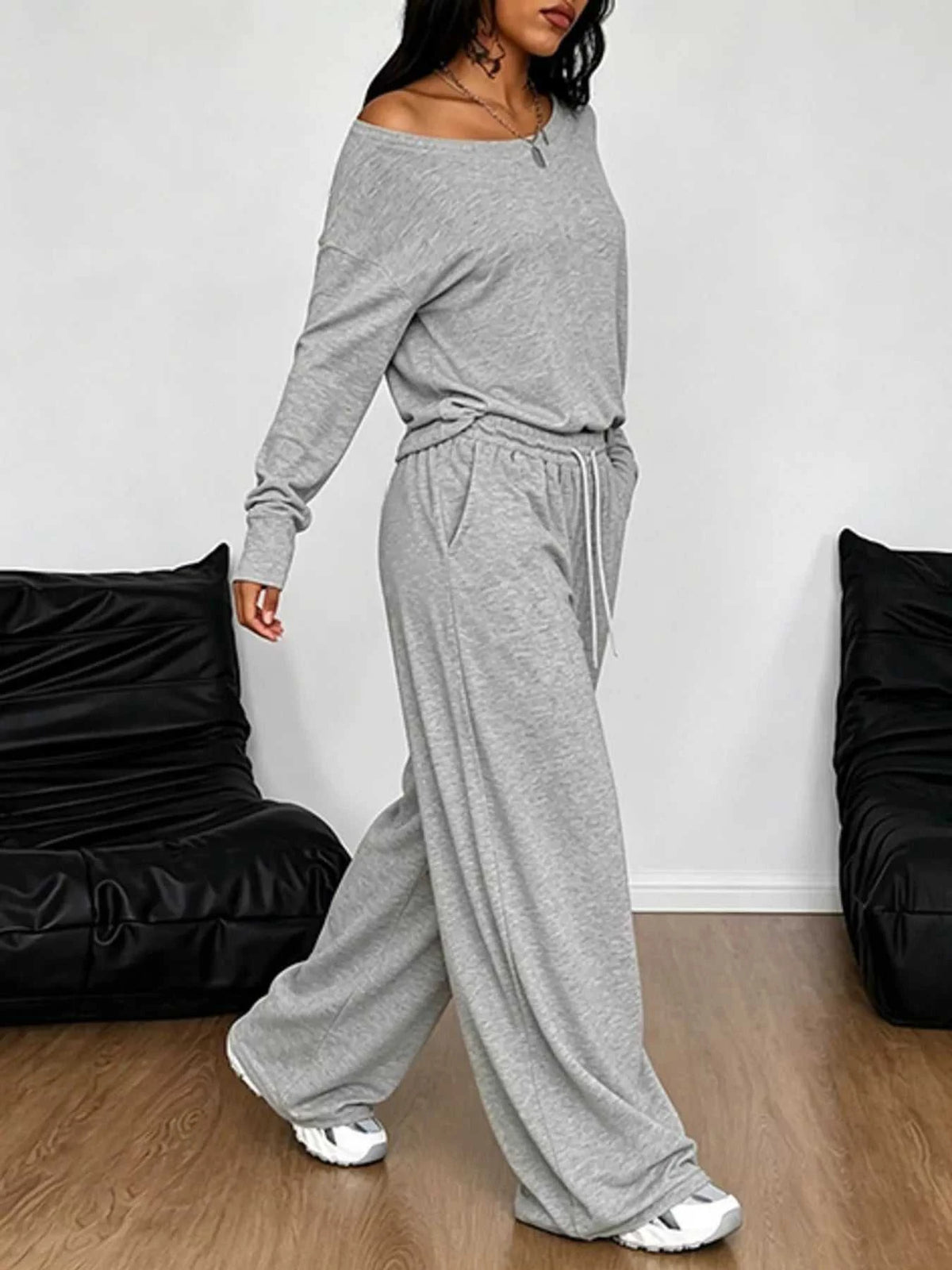 Full Size One-Shoulder Top and Drawstring Pants Set Plus Size 100100885816388 29 Affordable Fashion Under $100 Jerry's Apparel 