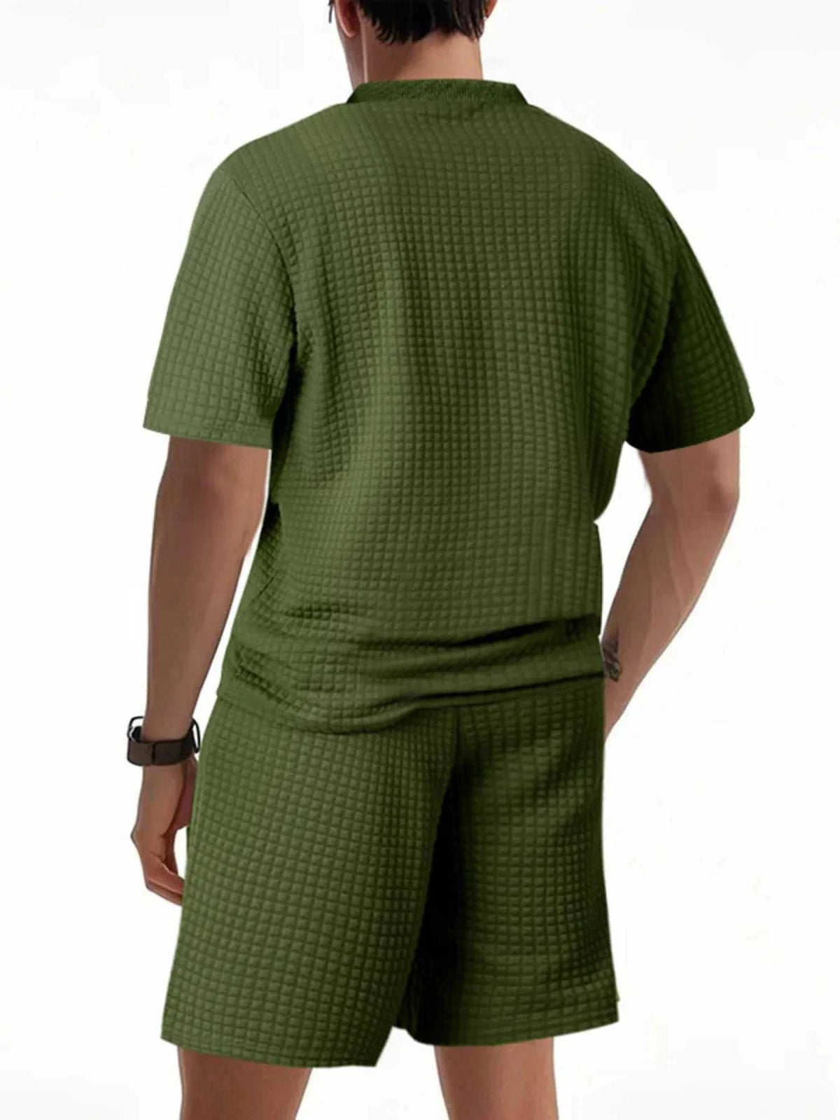 Men's Full Size Textured Round Neck Top and Shorts Set Plus SIze 100400215692578 39 Affordable Fashion Under $100 Jerry's Apparel 