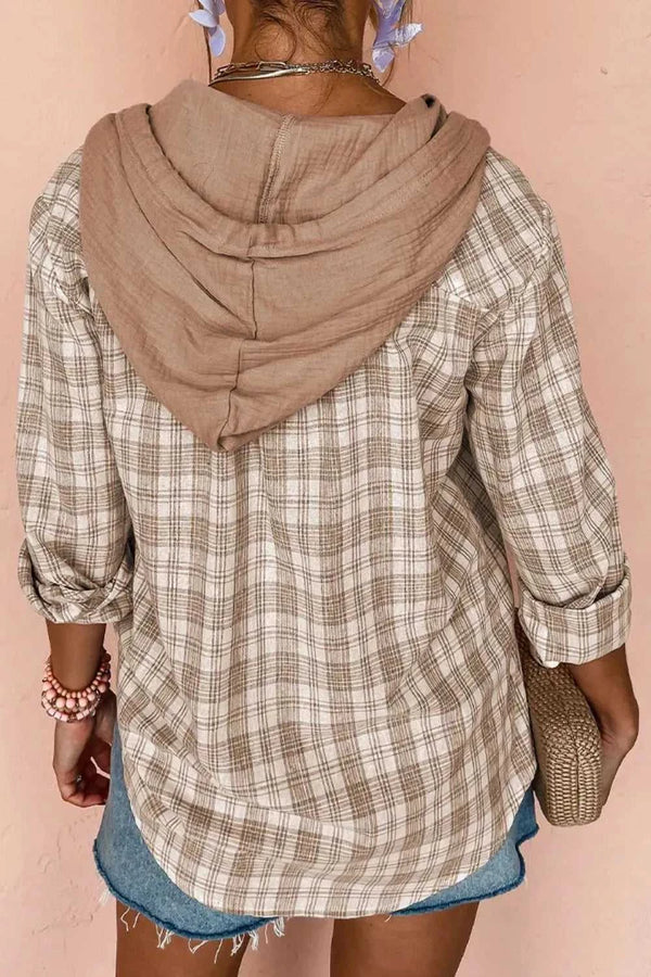 Drawstring Button Up Hooded Jacket 100100095759543 47 Affordable Fashion Under $100 Jerry's Apparel 