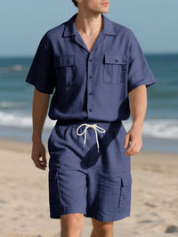 Men's Full Size Button Up Shirt and Shorts Set Plus Size 100400974487606 48 Affordable Fashion Under $100 Jerry's Apparel 