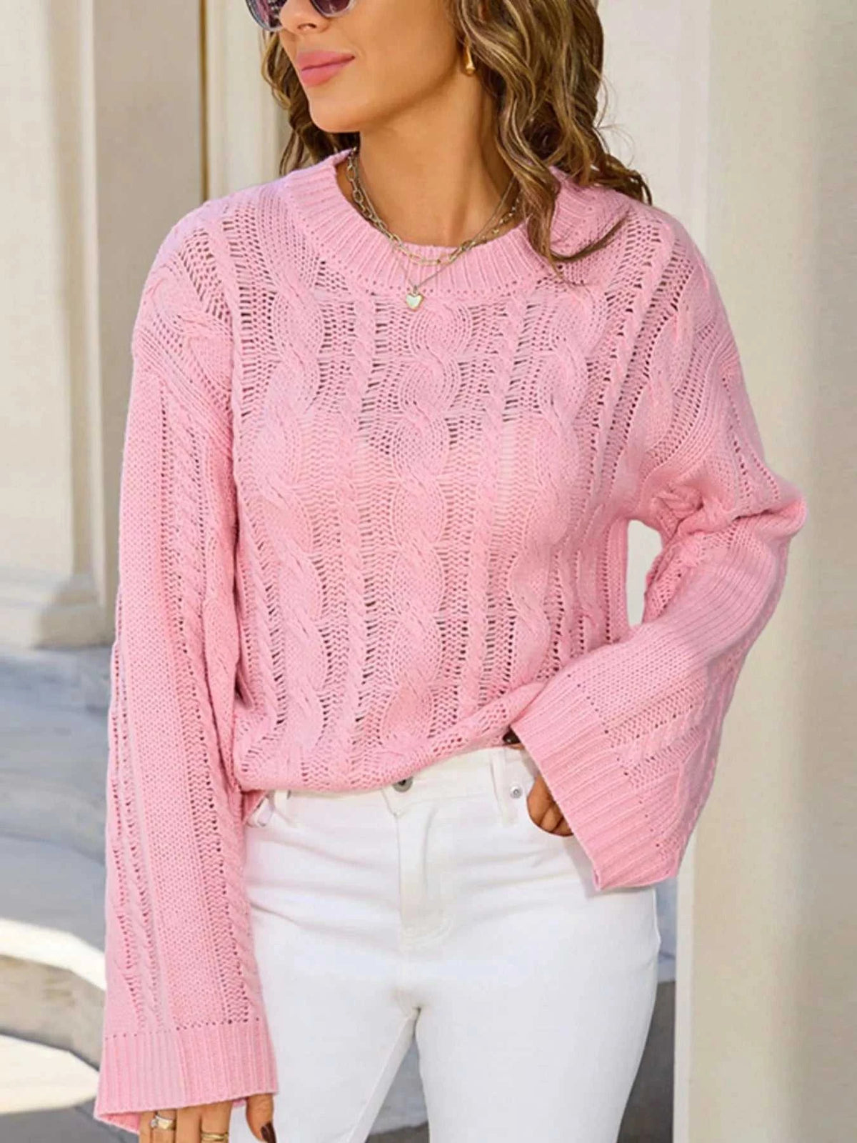 Cable Knit Long Sleeve Sweater 100100664831062 46 Affordable Fashion Under $100 Jerry's Apparel 