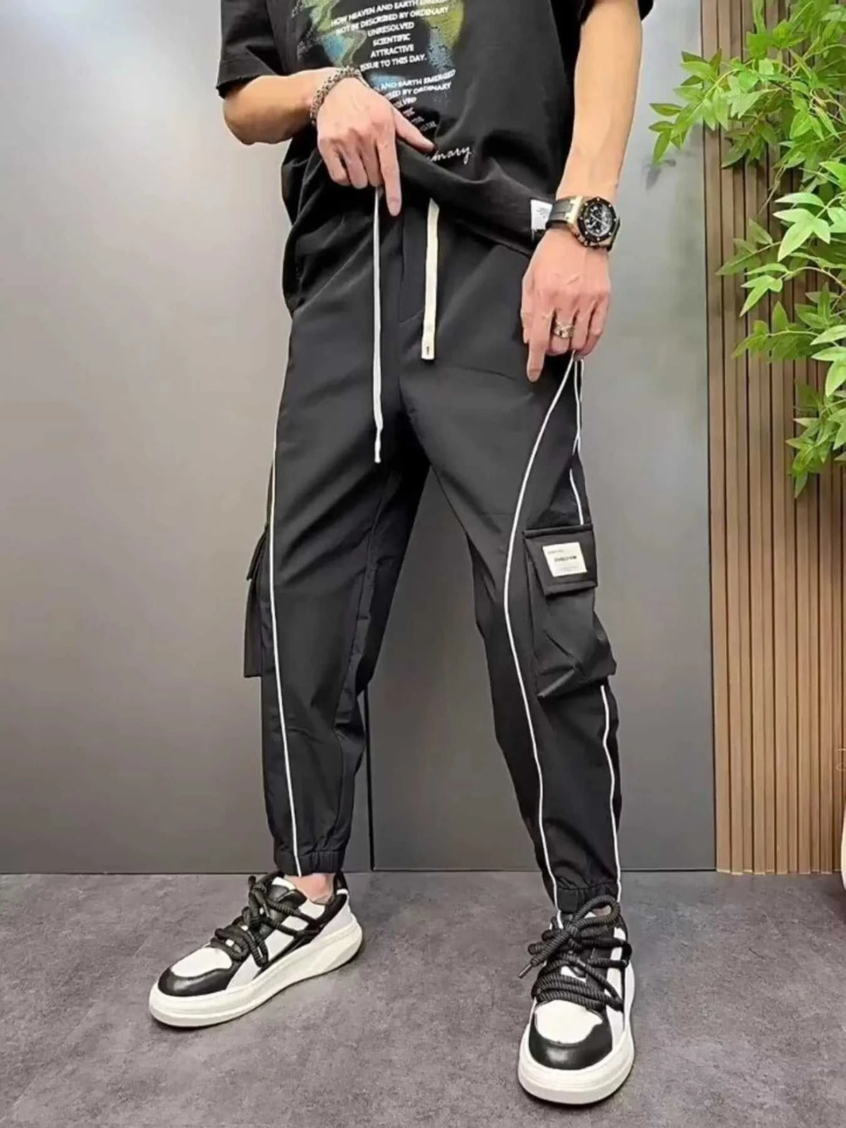 Men's Plus Size Stripe Cargo Joggers 100400722015234 46 Affordable Fashion Under $100 Jerry's Apparel 