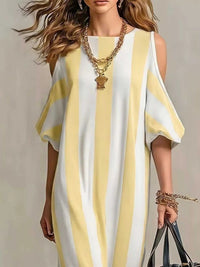 Striped Cold Shoulder Maxi Dress 100100347460143 32 Affordable Fashion Under $100 Jerry's Apparel 