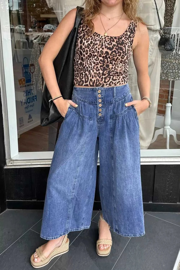 High-Waisted Wide Leg Button-Fly Jeans 100100829341924 70 Affordable Fashion Under $100 Jerry's Apparel 