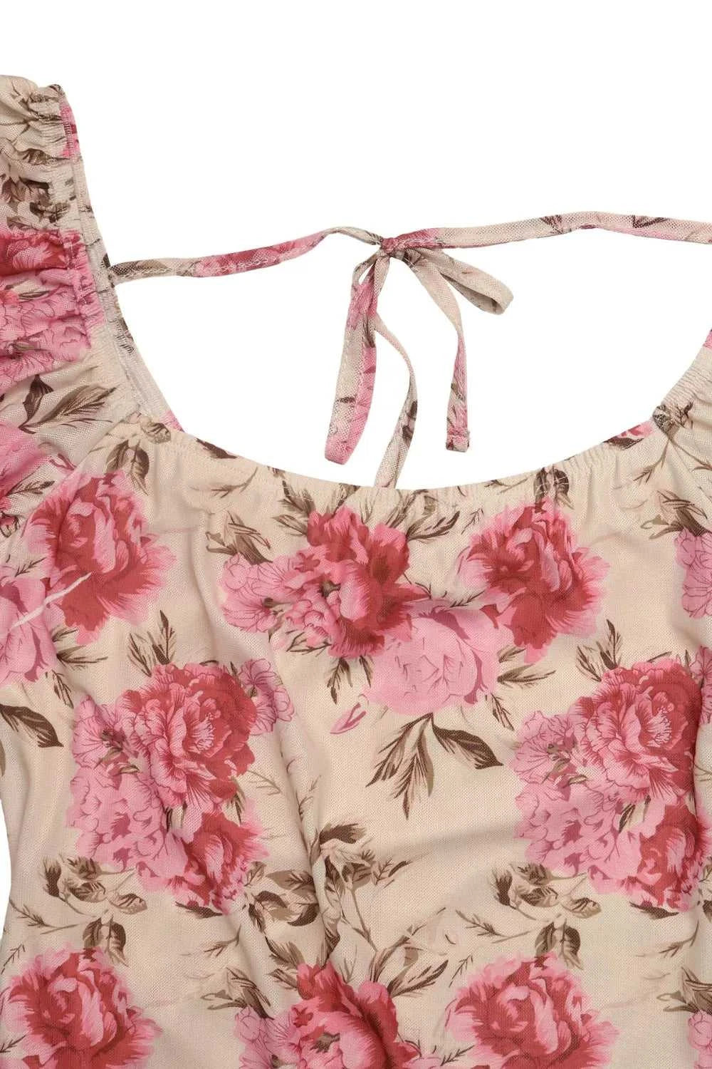 Floral Print Ruffle Hem Flutter Sleeve Dress 100100269352195 36 Affordable Fashion Under $100 Jerry's Apparel 
