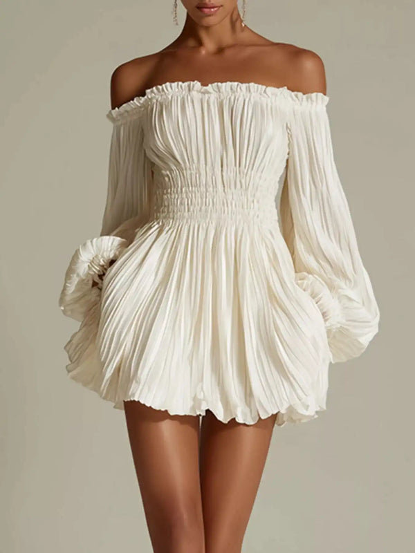 Off-Shoulder Pleated Mini Dress 101001846578745 57 Affordable Fashion Under $100 Jerry's Apparel 