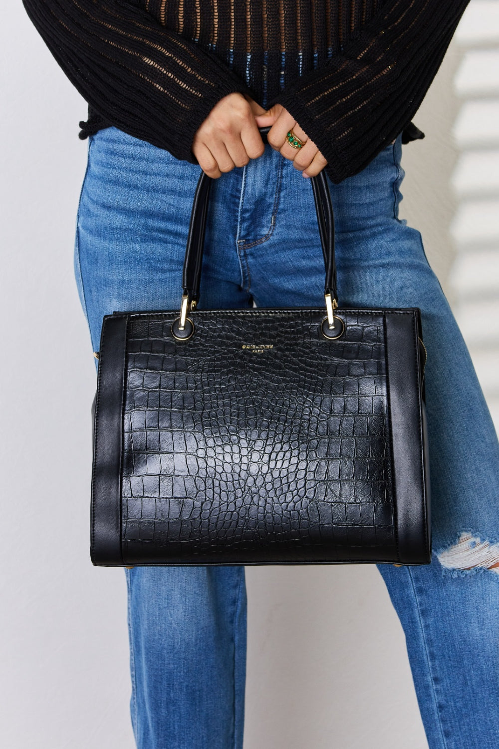 Texture PU Leather Handbag