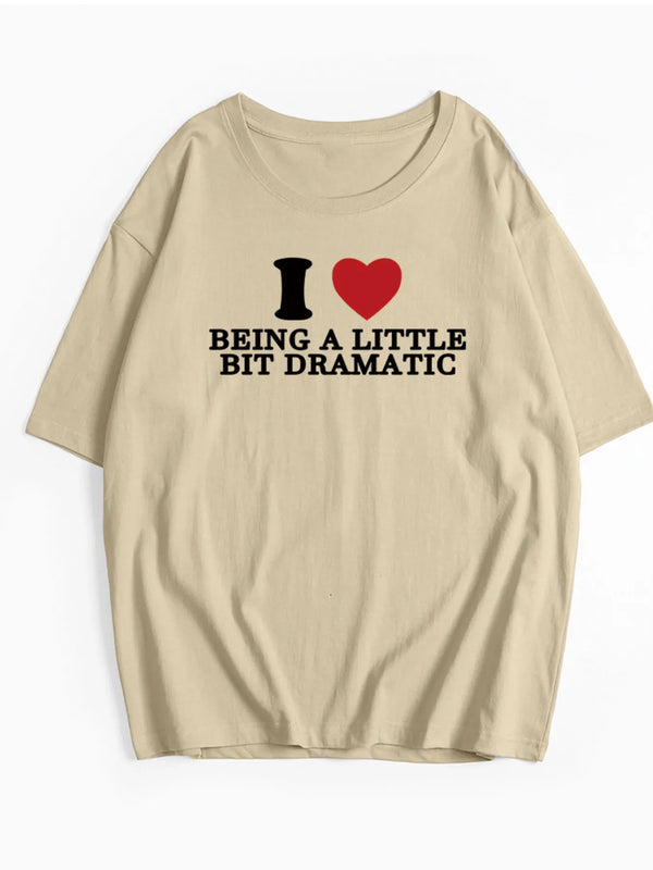 Plus Size Letter Graphic Round Neck Short Sleeve T-Shirt