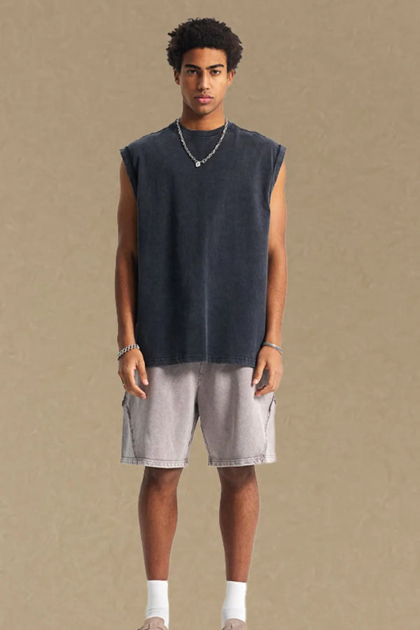 Men's Solid Color Round Neck Tank