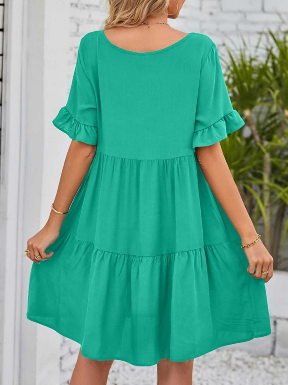 Ruffled Sleeve Tiered Mini Dress 100100840870791 28 Affordable Fashion Under $100 Jerry's Apparel 