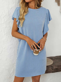 Mandy Ruffled Round Neck Short Sleeve Dress 100100862091074 26 Affordable Fashion Under $100 Jerry's Apparel 