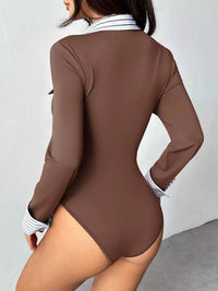 Long Sleeve Button Front Bodysuit 100100960909942 37 Affordable Fashion Under $100 Jerry's Apparel 