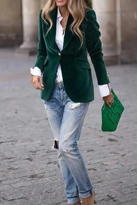 One Button Lapel Collar Long Sleeve Blazer 100100784441045 59 Affordable Fashion Under $100 Jerry's Apparel 