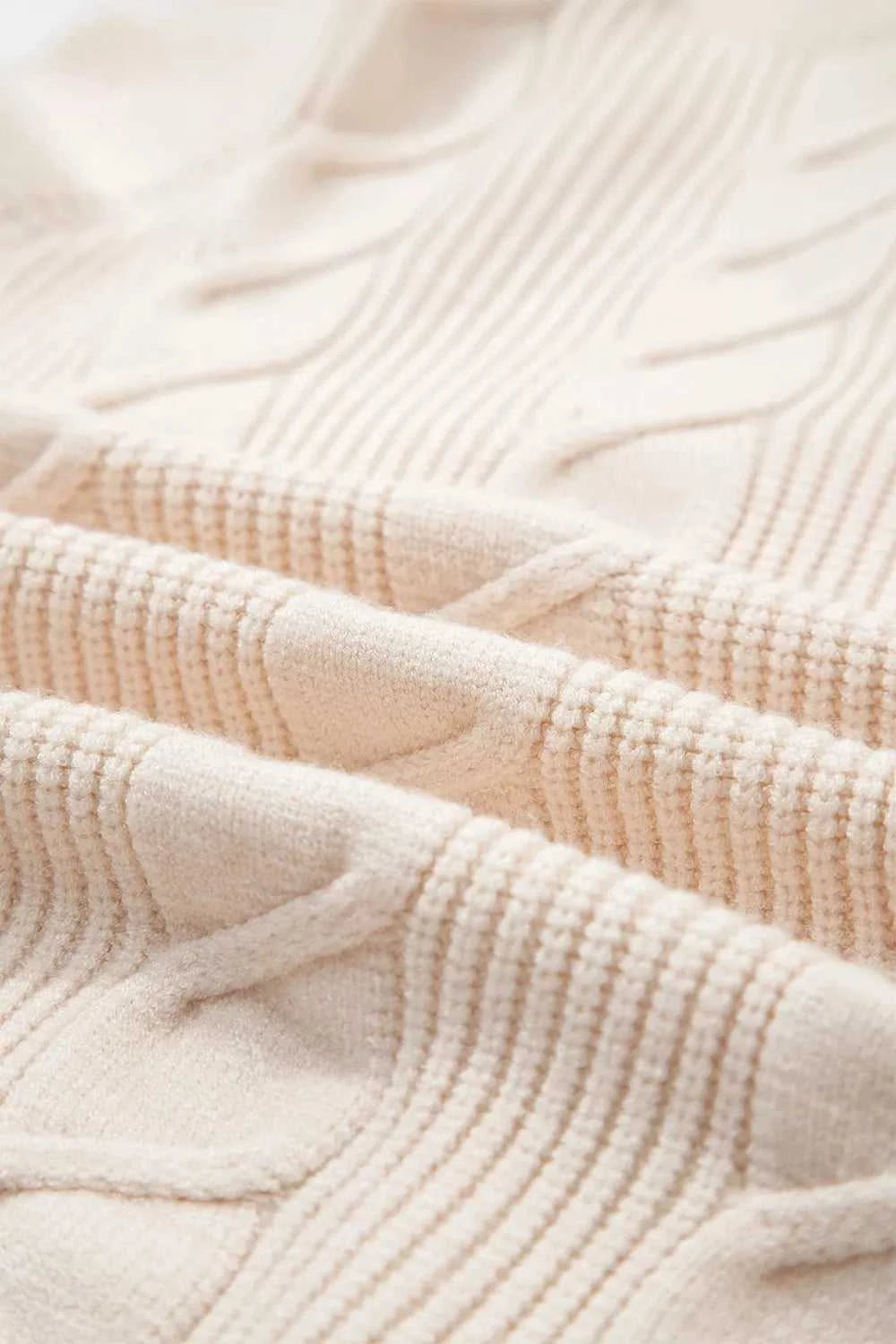 Cable Knit Turtleneck Ruffled Short Sleeve Sweater 101002004961931 44 Affordable Fashion Under $100 Jerry's Apparel 