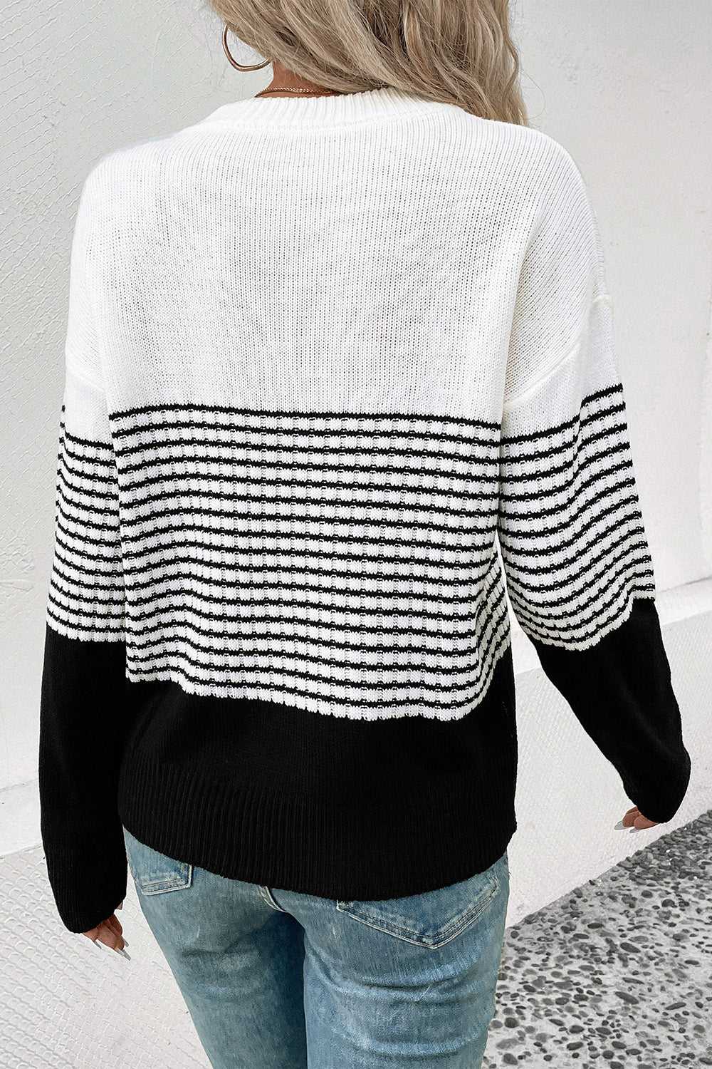 Perfee Striped Drop Shoulder Sweater 100100932771030 34 Affordable Fashion Under $100 Jerry's Apparel 