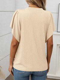 Round Neck Flutter Sleeve T-Shirt 100100468281947 23 Affordable Fashion Under $100 Jerry's Apparel 