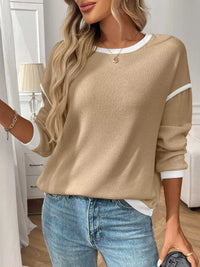 Ribbed Knit Contrast Trim Sweater 100100032701989 29 Affordable Fashion Under $100 Jerry's Apparel 