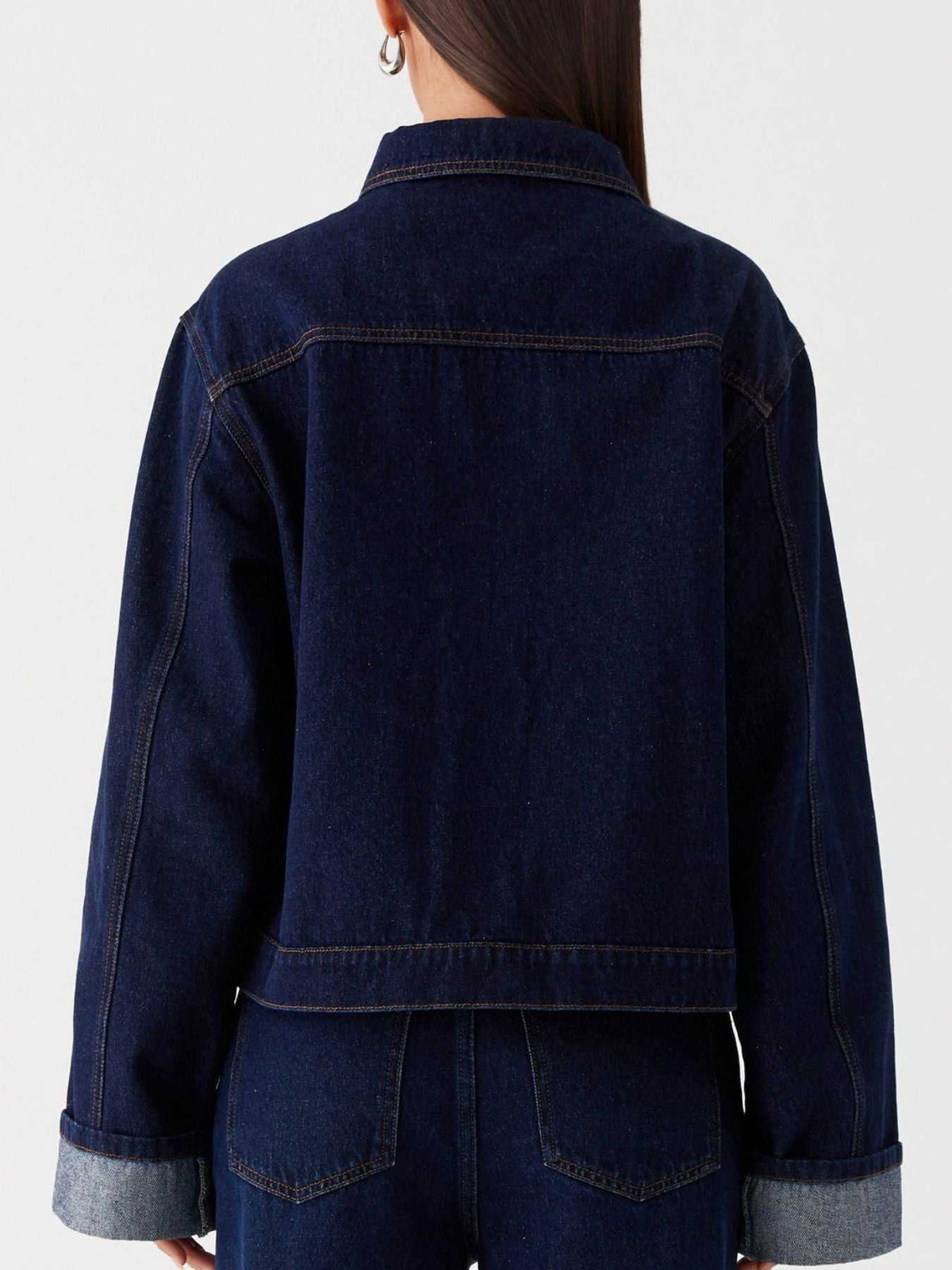 Button Down Cropped Oversized Denim Jacket 100100003789645 47 Affordable Fashion Under $100 Jerry's Apparel 